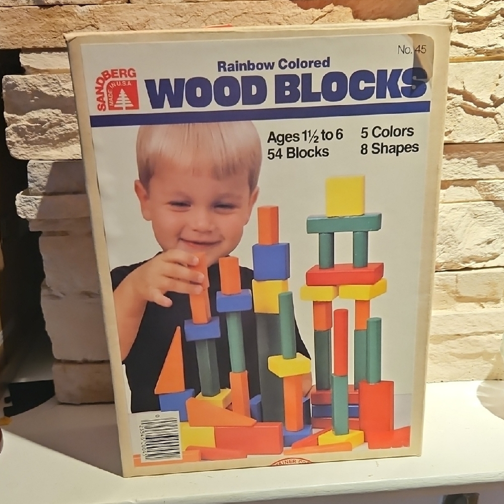 Rainbow Colored Wood Blocks - Multicolor